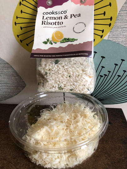 Lemon/Pea Risotto + Parmesan